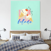 Retro Italian Ice Cream Cones Canvas Afdruk (Insitu (Slaapkamer))
