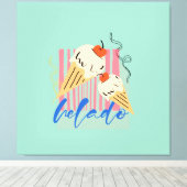 Retro Italian Ice Cream Cones Canvas Afdruk (Insitu (Houten vloer))