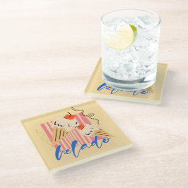 Retro Italian Ice Cream Cones Glazen Onderzetter