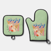 Retro Italian Ice Cream Cones Ovenwant & Pannenlap Set (Voorkant)