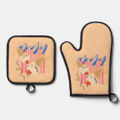 Retro Italian Ice Cream Cones Ovenwant & Pannenlap Set (Voorkant)