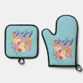 Retro Italian Ice Cream Cones Ovenwant & Pannenlap Set (Voorkant)