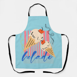 Retro Italian Ice Cream Cones Schort