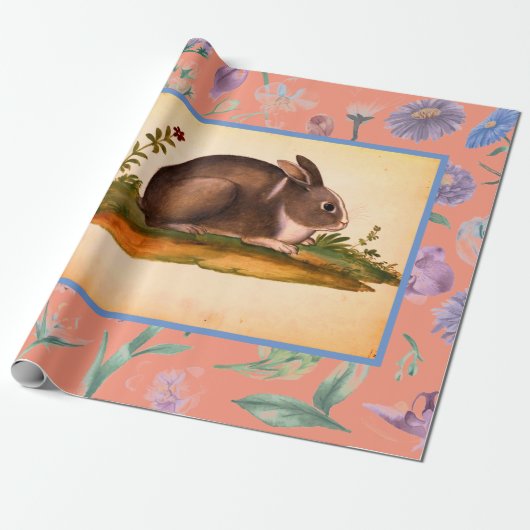 RETRO ITALIAN RABBIT GIFT WRAPPING FOR EASTER CADEAUPAPIER (Uitgerold)