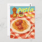 Retro Italian Restaurant Vibe Pasta Pun Briefkaart (Voorkant / Achterkant)