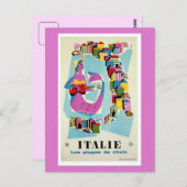 Retro  Italië reizen adverteren Briefkaart (Voorkant / Achterkant)