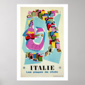 Retro  Italië reizen adverteren Poster (Voorkant)