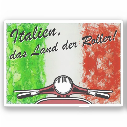 Retro Italien das Land der Roller Sticker (Voorkant)