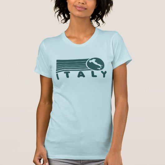 Retro Italy Dames T-shirt Blauw (Voorkant)