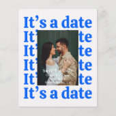 Retro Its A Date Photo Wedding Save The Date Flyer (Voorkant)