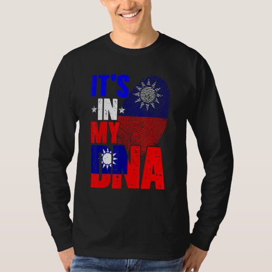 Retro It's In My DNA Taiwan Roots Taiwanese Flag F T-shirt (Voorkant)