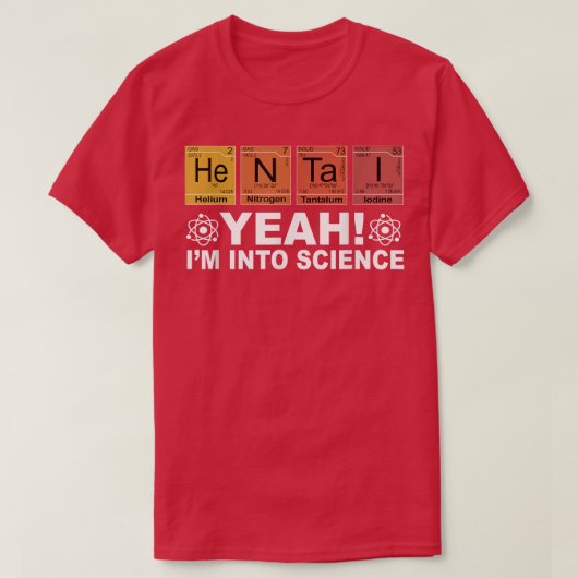 Retro Ja ik ben in Science Hentai Periodic Table T-shirt (Design voorkant)