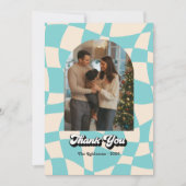 Retro "Jaar in de Review" Vakantie Bedankkaart (Voorkant)