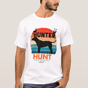 Retro Jacht Hond Shirt - Eet Slaap Hunt Herhaal