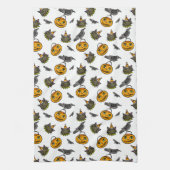 Retro Jack en kat Theedoek (Verticaal)