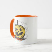 Retro Jack O Lantern Halloween Koffiemok Mok (Voorkant links)