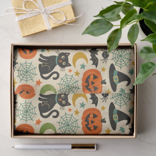 Retro Jack O Lanterns Halloween Tissuepapier (Geschenk)