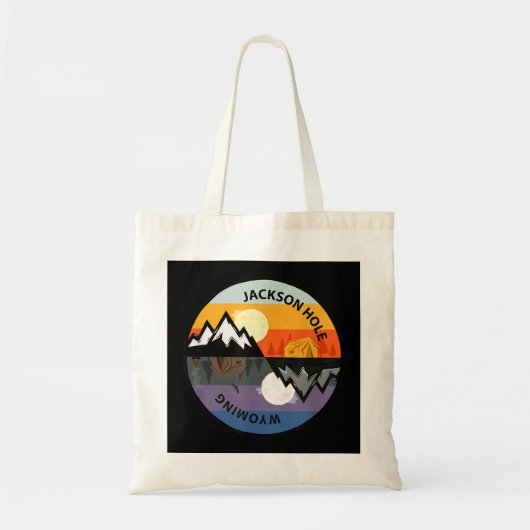 Retro Jackson Hole, Wyoming Souvenir Tote Bag (Voorkant)