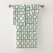 Retro Jade en Witte Starbursts Handdoek Set (Insitu)
