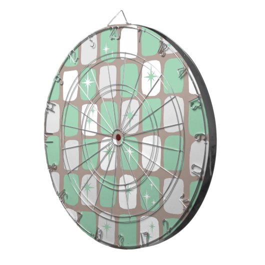 Retro Jade Starbursts Dart Board Dartbord (Voorkant Rechts)