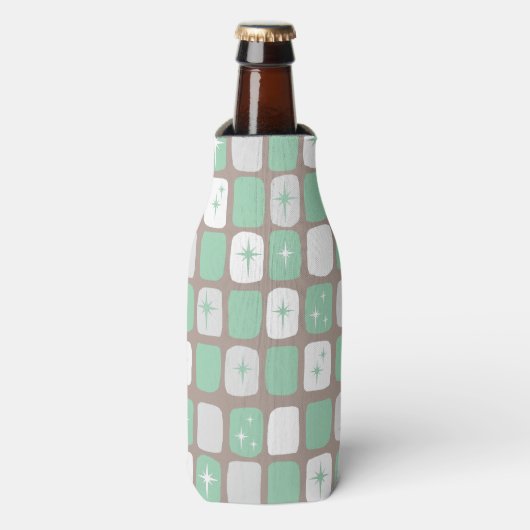 Retro Jade Starbursts Fles Cooler (Fles Voorkant)