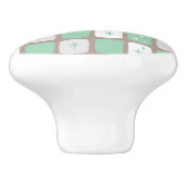 Retro Jade Starbursts keramische knop (Zijkant)