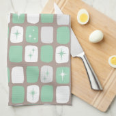 Retro Jade Starbursts Kitchen Towel Theedoek (Quarter Fold)