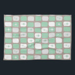 Retro Jade Starbursts Kitchen Towel Theedoek<br><div class="desc">Deze Retro Jade en Witte Starbursts Kitchen Towel is zo heerlijk ruimtetijdperk dat u uw enthousiasme niet zult kunnen beperken. Waarom zou je dat willen? Dit moderne, geïnspireerde design uit de middelste eeuw van 1960 kenmerkt een donkere grijze achtergrond en rijen van perfect onperfecte rechthoeken in jade, wit en duif...</div>