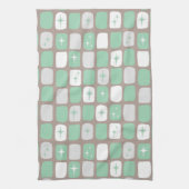 Retro Jade Starbursts Kitchen Towel Theedoek (Verticaal)