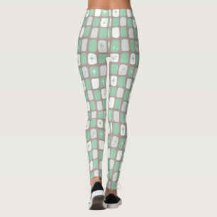 Retro Jade Starbursts Leggings
