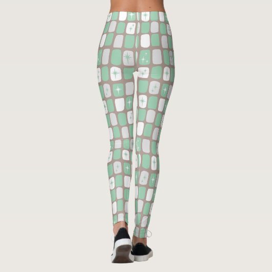 Retro Jade Starbursts Leggings (Achterkant)