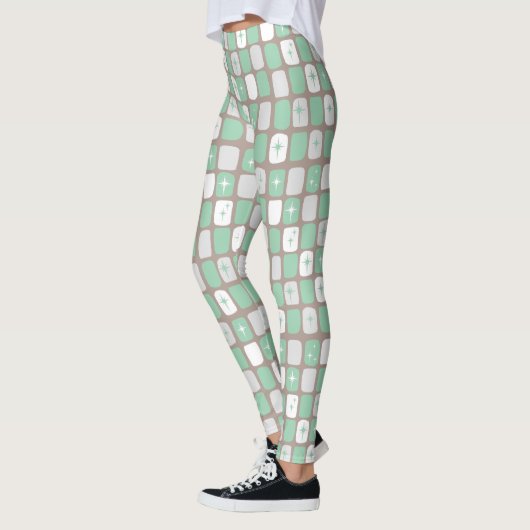 Retro Jade Starbursts Leggings (Links)