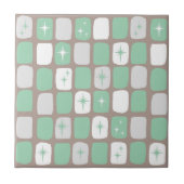 Retro Jade Starbursts Tile Tegeltje (Voorkant)