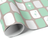 Retro Jade Starbursts wrapppapier Cadeaupapier (Rol Hoek)
