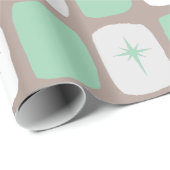 Retro Jade Starbursts wrapppapier Cadeaupapier (Rol Hoek)