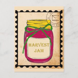 Retro Jam Jar Stamp Happy Thanksgiving Greeting Feestdagenkaart
