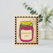 Retro Jam Jar Stamp Happy Thanksgiving Greeting Feestdagenkaart (Staand voorkant)