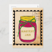 Retro Jam Jar Stamp Happy Thanksgiving Greeting Feestdagenkaart (Voorkant / Achterkant)