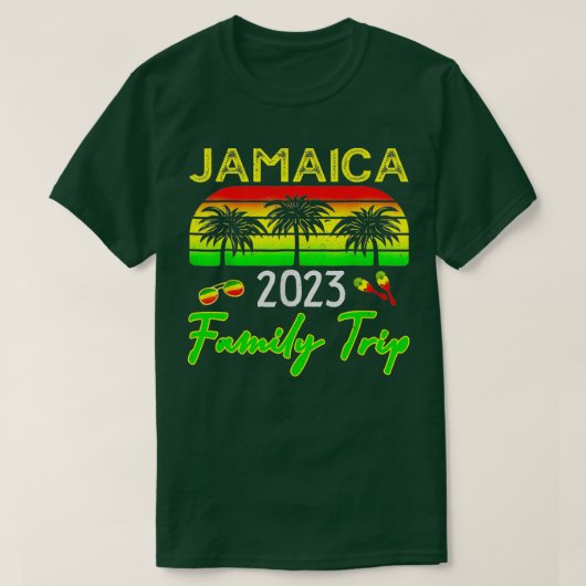 Retro Jamaica Family Vacation 2023 Jamaican Holida T-shirt (Design voorkant)
