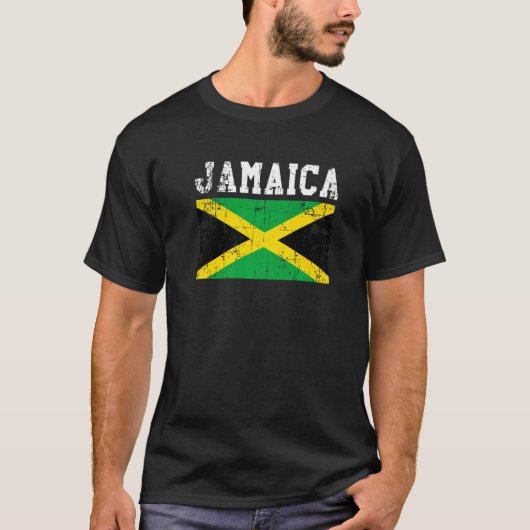 Retro  Jamaica Flag Jamaican Roots T-shirt (Voorkant)