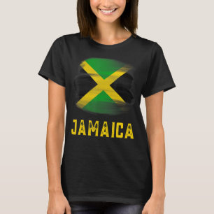 Retro Jamaica Flag Roots Waterverf Sport T-shirt