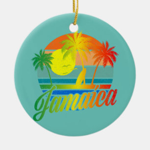 Retro Jamaica Summer Beach Vacking for Men Women Keramisch Ornament