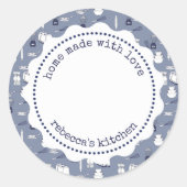 Retro Jambliklabel  | Thuisgemaakt  Inmaakglas Ronde Sticker (Voorkant)