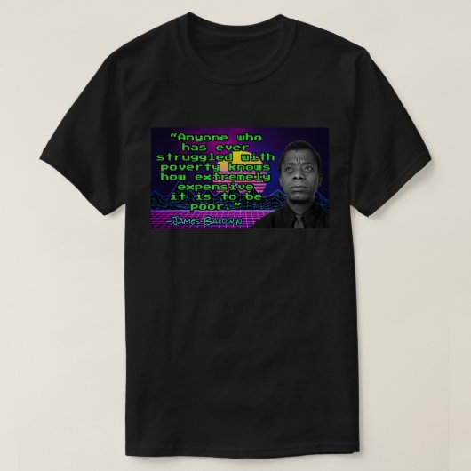  Retro James Baldwin Geweldige voor muziekventilat T-shirt (Design voorkant)