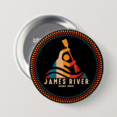 Retro James River Kayaking Ronde Button 7,6 Cm (Voorkant /achterkant)
