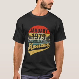 Retro Januari 1979 43Rd Birthday Gifts 43 T-shirt