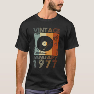 Retro January 1977 T 45th Birthday Gift 45 JAAR O T-shirt