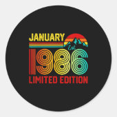 Retro January 1986 Limited Edition 40-year-old 40t Ronde Sticker (Voorkant)