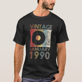Retro January 1990 T 32nd Birthday Gift 32 Years O T-shirt