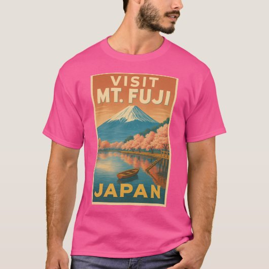 Retro Japan Cherry Blossom T-shirt (Voorkant)